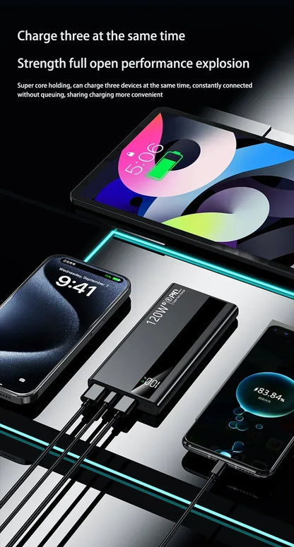 500000mAh Power Bank 120W Fast Charging Large Capacity Power Bank PD 20W Suitable For All Mobile Phones Long Endurance