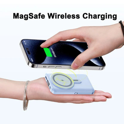 New Magnetic Power Bank 20000mAh Fast Charging Wireless W/ Cables Stand for IPhone Magsafe Powerbank Portable External Battery