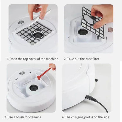 3-in-1 Robot Vacuum Cleaner USB Rechargeable 1000Pa Suction Robotic Vacuum and Mop Combo for Home Floor Washing Carpet Pet Hair
