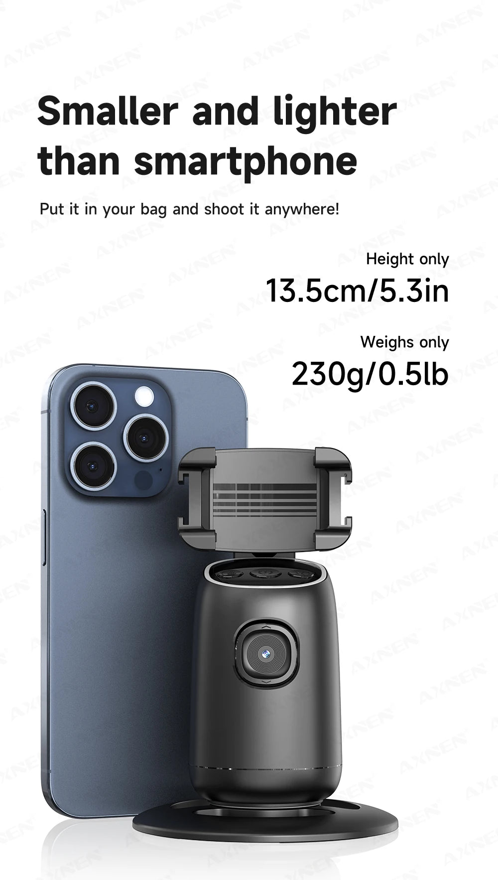 360°Rotating P05 AI Face Tracking Desktop Gimbal Stabilizer Intelligent Follow Shoot Gesture Control Cellphone Holder for iPhone