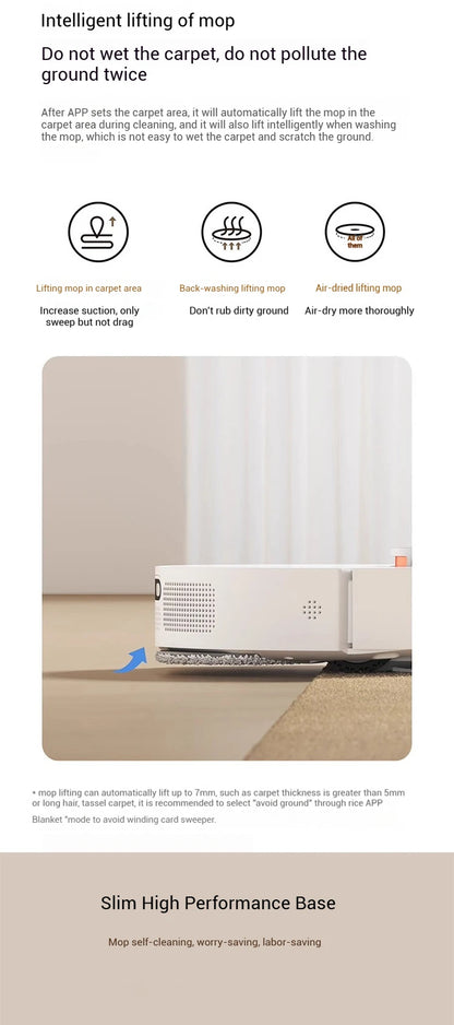 【Xiaomi】 Robot Vacuum H40, 10,000 Pa powerful Aspiration, ultra-accurate cleaning with navigation LDS, 2-en1: Vacuum and wash
