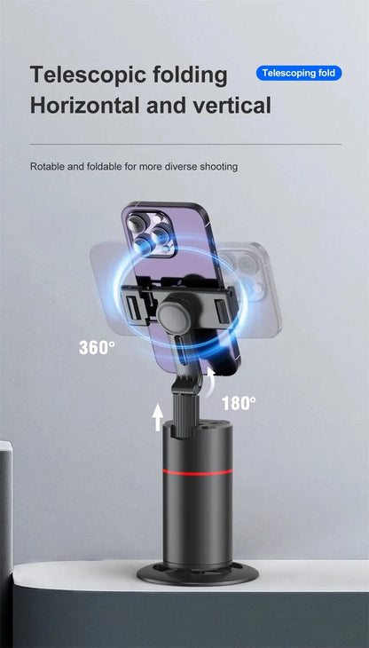 Auto Face Tracking Tripod 360°Rotation,No App, Gesture Recognition Phone Camera Mount Smart Shooting Phone Holder for Live Video