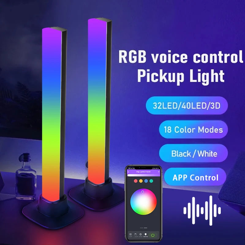RGB Smart LED Light Bar App Control Pickup Lamp Music Rhythm Atmosphere Lighting for Computer Gaming Desktop Decor Colorful Lamp