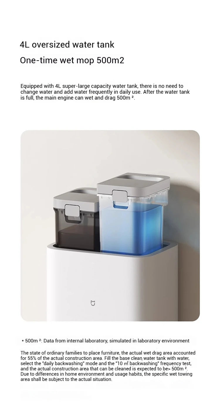 【Xiaomi】 Robot Vacuum H40, 10,000 Pa powerful Aspiration, ultra-accurate cleaning with navigation LDS, 2-en1: Vacuum and wash