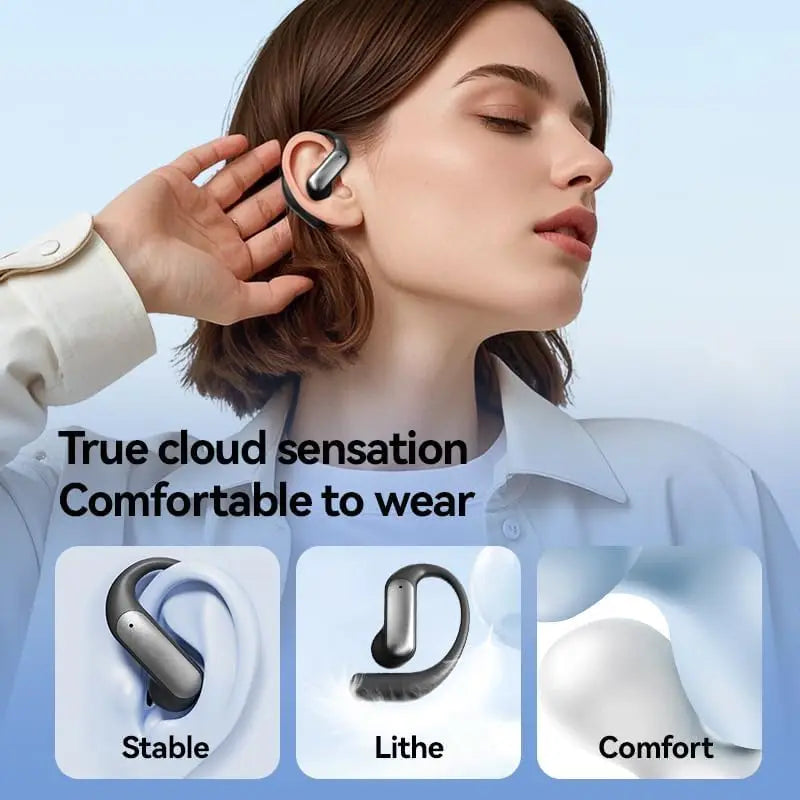 AI Translation Earbuds, Bluetooth 5.3 Wireless Earphones with Real Time Translation, Sport Ear Hook Headphones with Hi-Res Audio