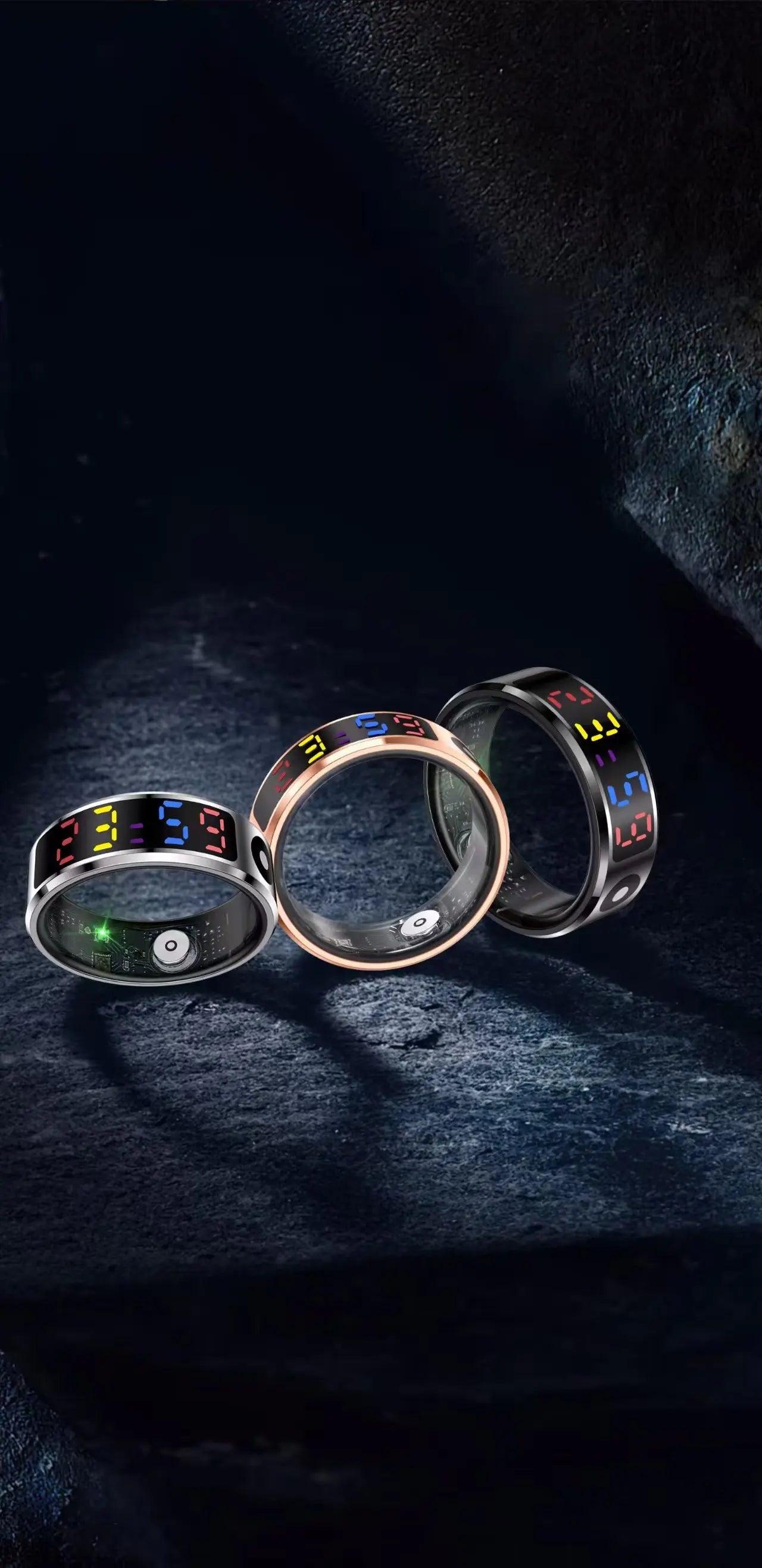 2026 Smart Ring with Display Screen And Touch, Health Manager, 5ATM Waterproof For Men Women Smart Rings R12
