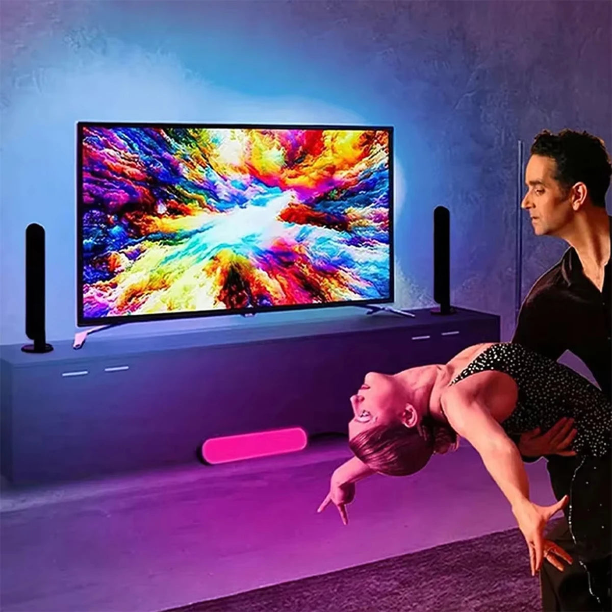 Smart Led Strip Lights With Remote Control With-remote Rgb Light Bar Lamp Sync With-music Atmosphere Decoration Desktop For-room