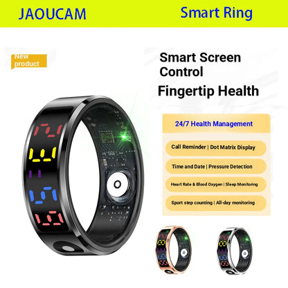 2026 Smart Ring with Display Screen And Touch, Health Manager, 5ATM Waterproof For Men Women Smart Rings R12