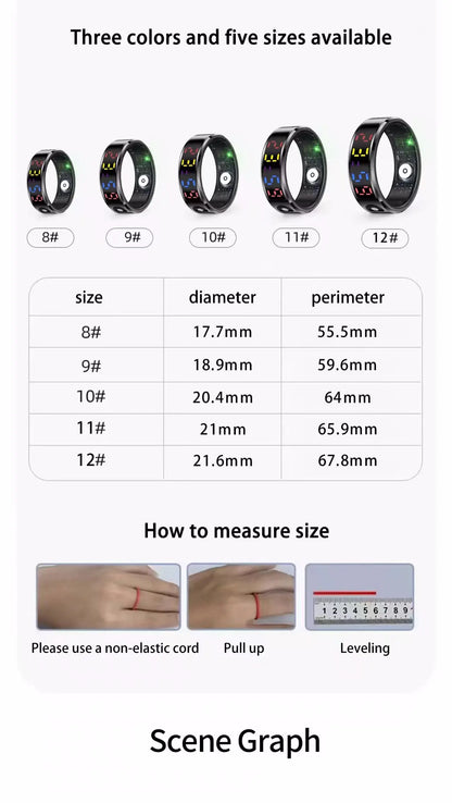 2026 Smart Ring with Display Screen And Touch, Health Manager, 5ATM Waterproof For Men Women Smart Rings R12