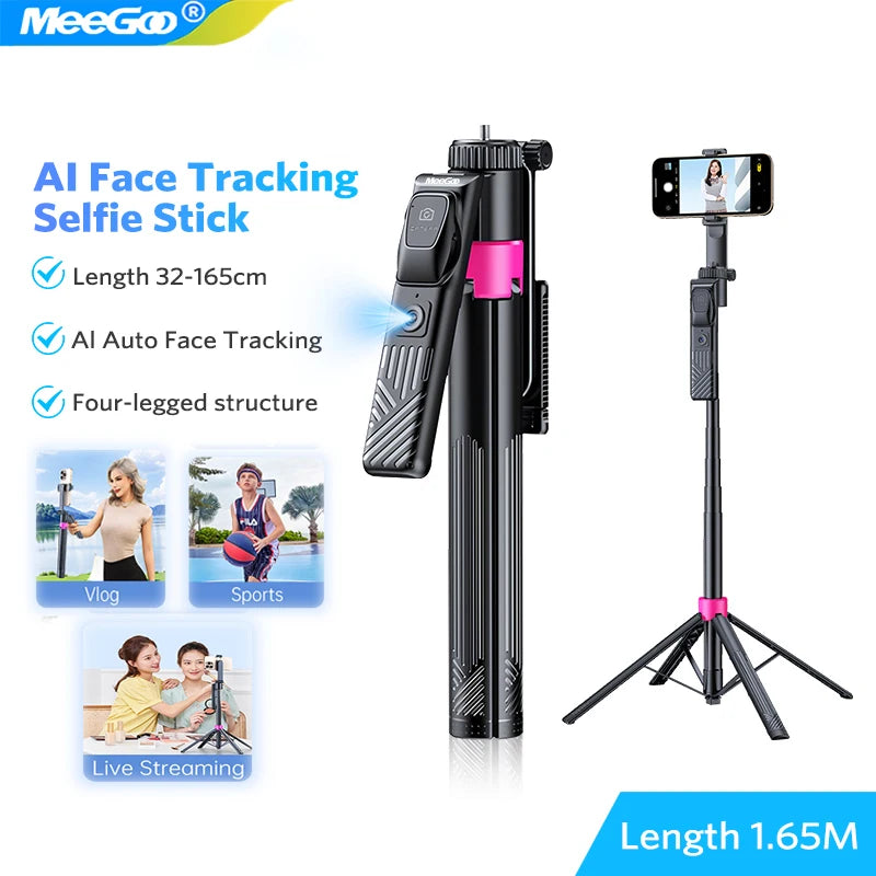 AI Smart Gimbal Tripod Selfie Stick Foldable 360° Auto Follow-Up Face Tracking Gimbal All-in-one Phone Holder For smartphone