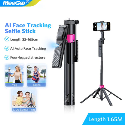 AI Smart Gimbal Tripod Selfie Stick Foldable 360° Auto Follow-Up Face Tracking Gimbal All-in-one Phone Holder For smartphone