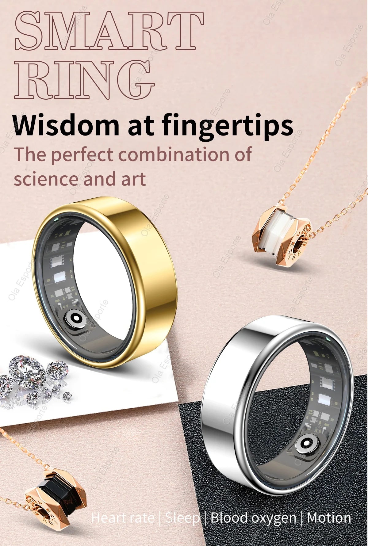 2026 New Smart Ring Men Women, Heart Rate Blood Oxygen and Sleep Monitor Smartring IP68 &amp; 5ATM Waterproof, Multi-sport Mode Ring