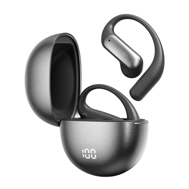 AI Translation Earbuds, Bluetooth 5.3 Wireless Earphones with Real Time Translation, Sport Ear Hook Headphones with Hi-Res Audio