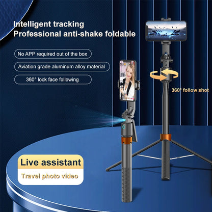 AI Face Tracking Tripod Intelligent Smart Selfie Stick Foldable Phone Holder Stabilizer Bluetooth Remote for iphone Android