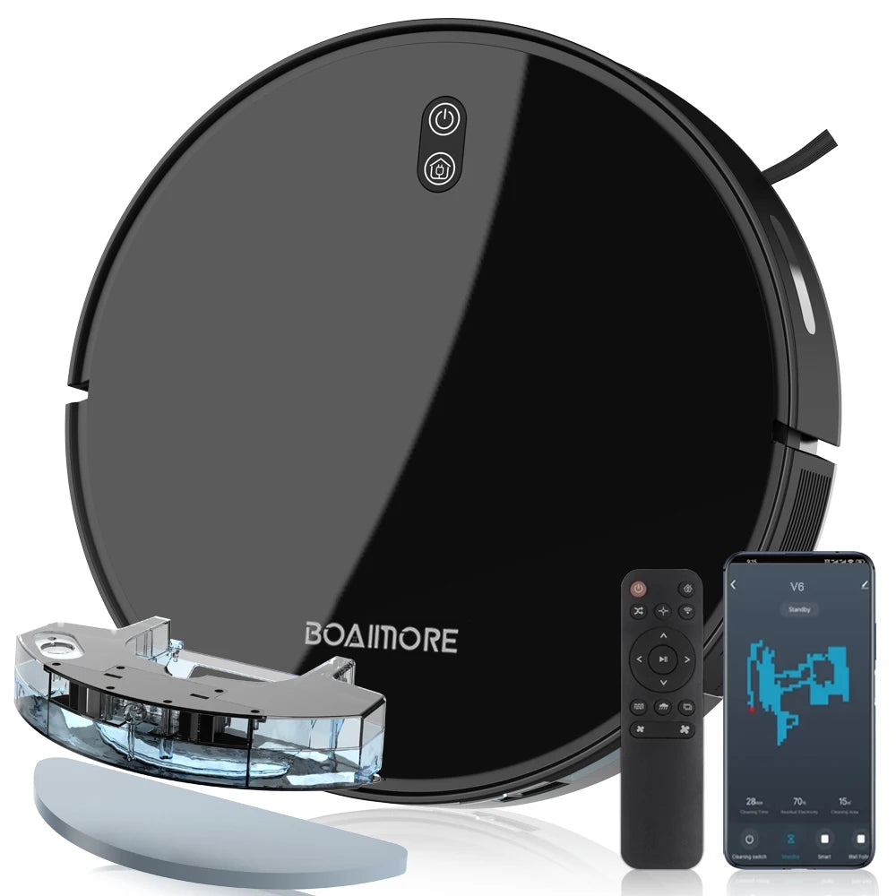 Robot Vacuum Cleaner Combo Mop,6000PA Suction Robotic,WiFi/Voice Control,Auto-Recharge,Pet Hair For Home Vacuum Cleaning Robotic