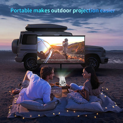 2025 Mini Projector 1080P Support 4K, 200ANSI Lumens WiFi 6 Bluetooth Portable Outdoor Projector with HDMI USB Dolby Audio