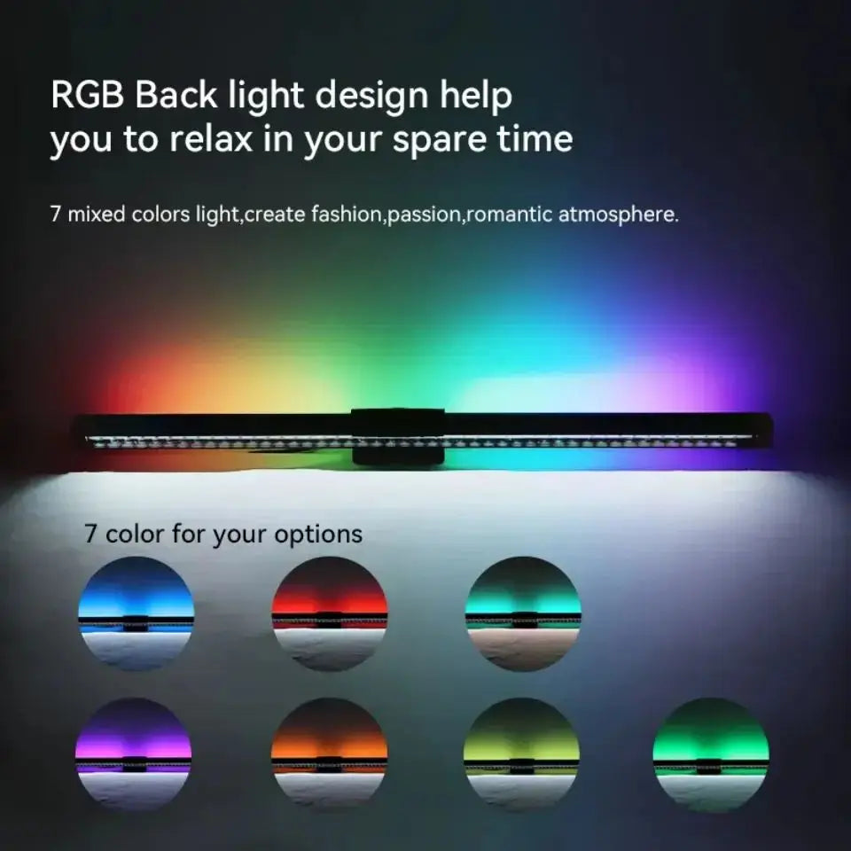 Smart Computer Monitor Light Bar with Backlight for Home Office, Eye-Caring USB LED Reading Lamp, Dimmable Screen Monitor Lamp