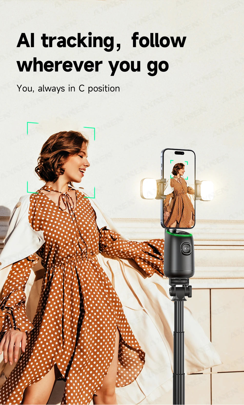 360°Rotating P05 AI Face Tracking Desktop Gimbal Stabilizer Intelligent Follow Shoot Gesture Control Cellphone Holder for iPhone