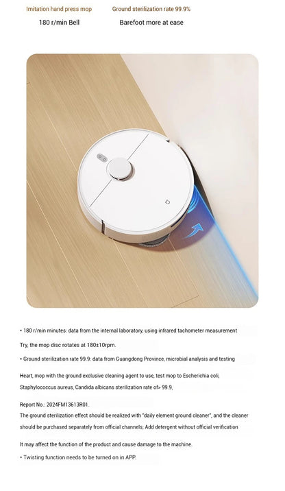 【Xiaomi】 Robot Vacuum H40, 10,000 Pa powerful Aspiration, ultra-accurate cleaning with navigation LDS, 2-en1: Vacuum and wash