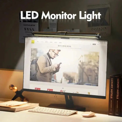 Smart Computer Monitor Light Bar with Backlight for Home Office, Eye-Caring USB LED Reading Lamp, Dimmable Screen Monitor Lamp