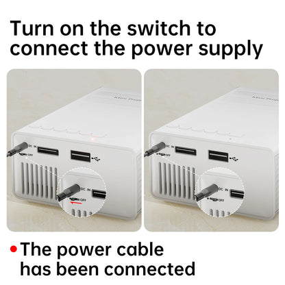 Portable Mini Projector 320x240P HD (Support 1080P Input), 20 ANSI Lumens, Manual Focus, HDMI USB AVome Family Theater Projector