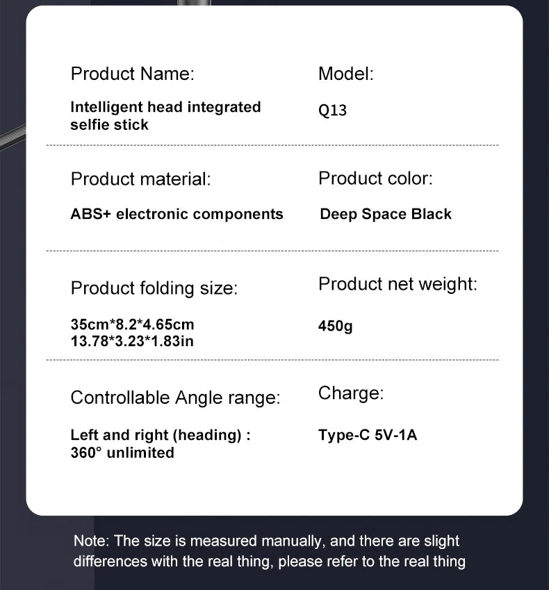 AI Face Tracking Tripod Intelligent Smart Selfie Stick Foldable Phone Holder Stabilizer Bluetooth Remote for iphone Android