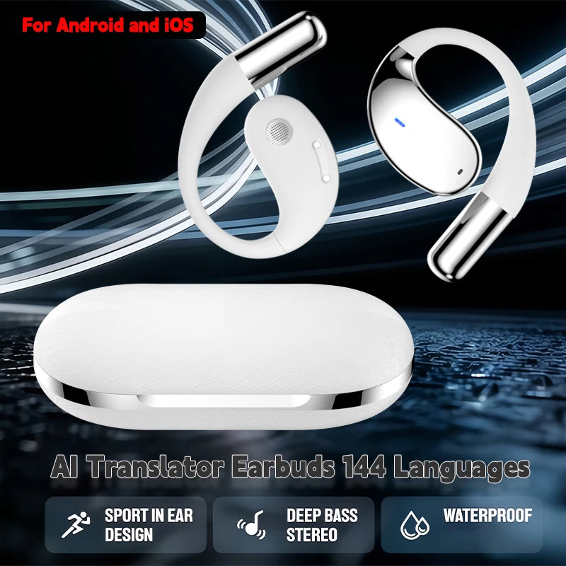 3-in-1 Smart AI Translation Earbuds 144 Languages Real-Time Simultaneous Translate HiFi Smart Headphones for Android iOS 2026