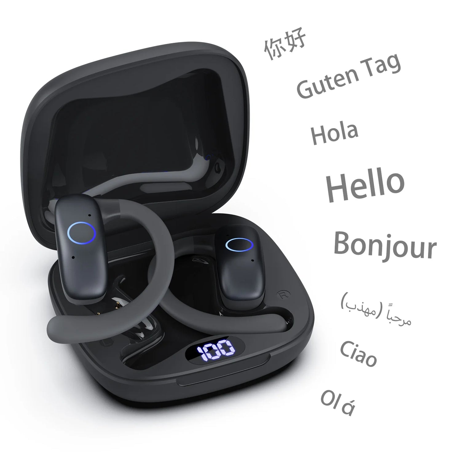 AI Smart Translation Headphones Sports Bluetooth Wireless Headset 114 Languages Real Time Translator Earbuds Free Lifetime APP